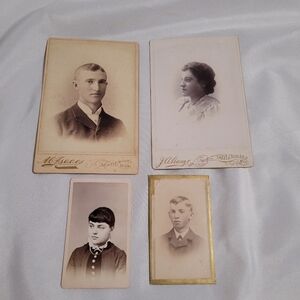 Vintage Cabinet Card Photo Lot of 4 Men Women